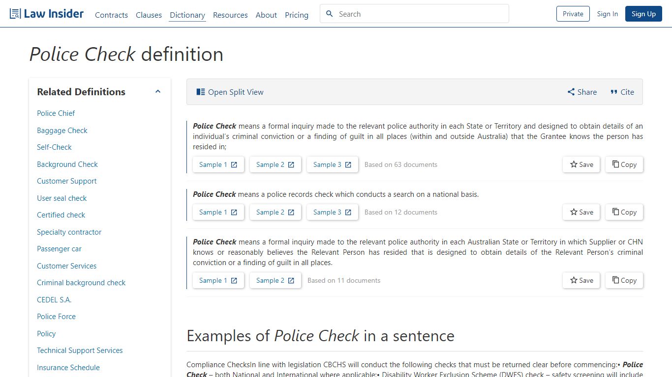 Police Check Definition: 110 Samples | Law Insider