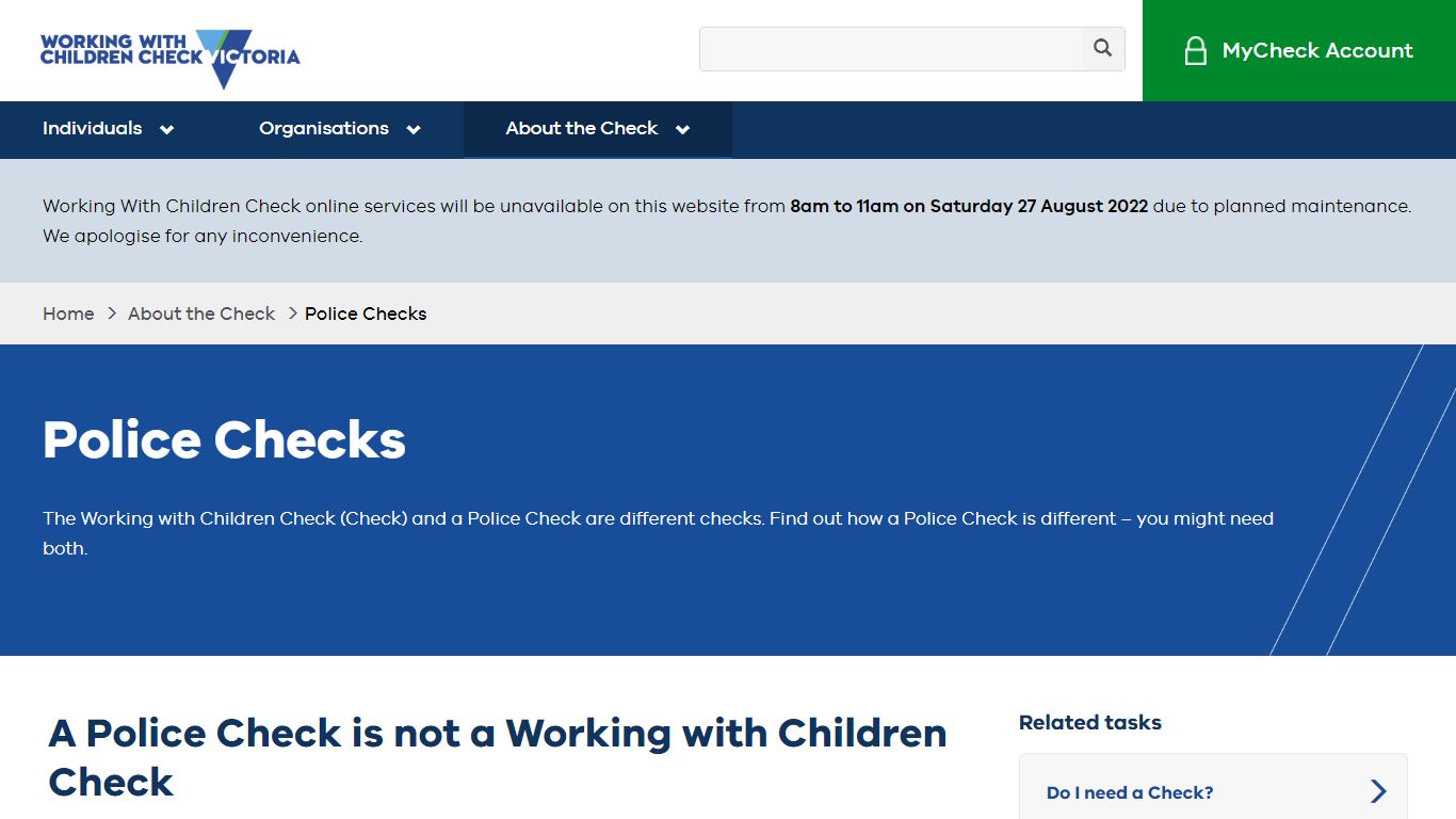 Police Checks | Working with Children