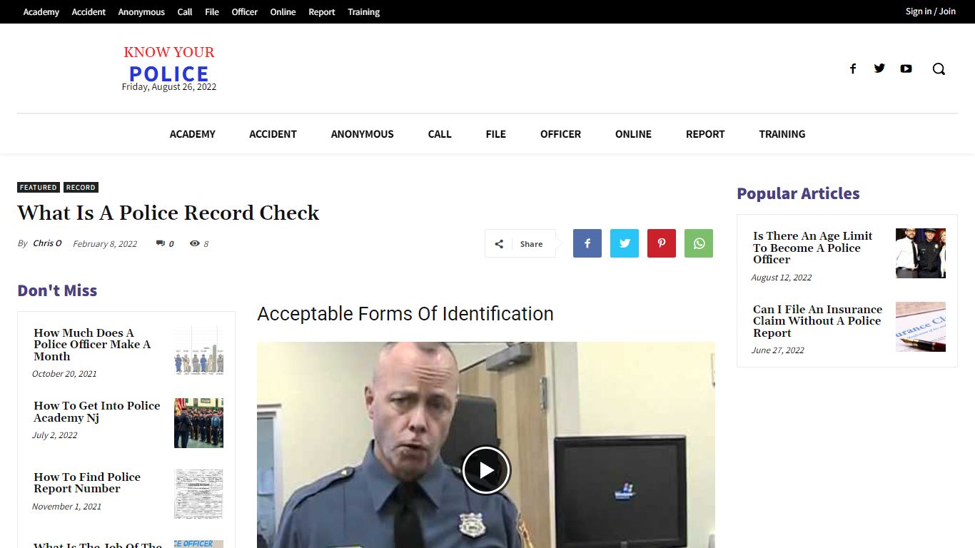 What Is A Police Record Check - KnowYourPolice.net